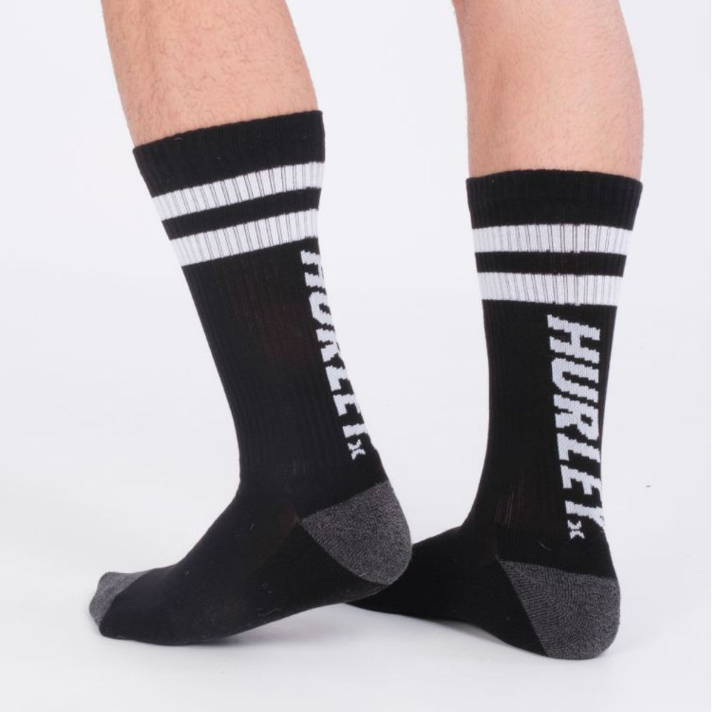 Hurley socks terry crew black Dragon Skate Shop